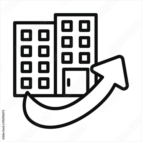 corporate adjustment icon in outline style vector illustration