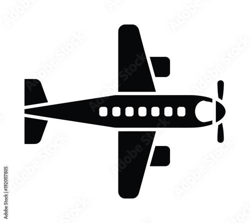 Vector of an airplane with a propeller