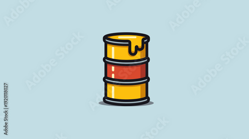 Yellow Barrel Leaking Hazardous Liquid