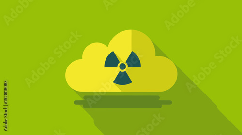 Yellow Cloud with Radioactive Hazard Symbol