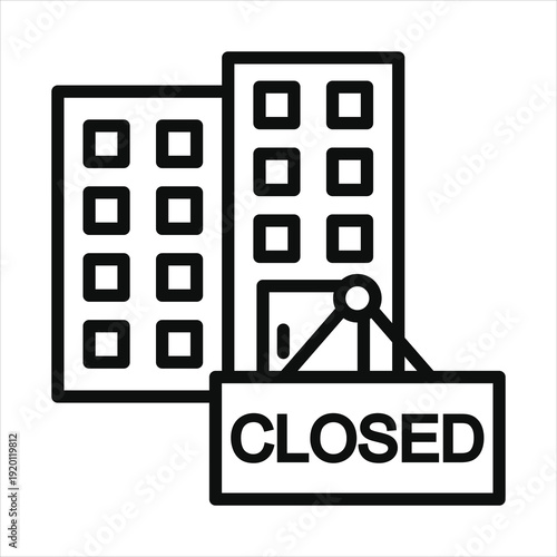 department closure icon in outline style vector illustration