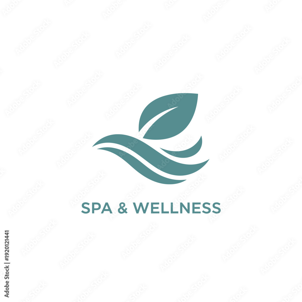 Fototapeta premium Serene Spa Scene with Leaves and Waves Symbolizing Relaxation and Wellness