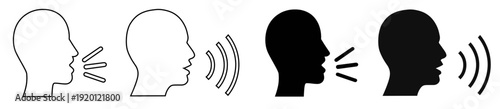 Human Voice Speech and Sound Wave Vector Icon Set
