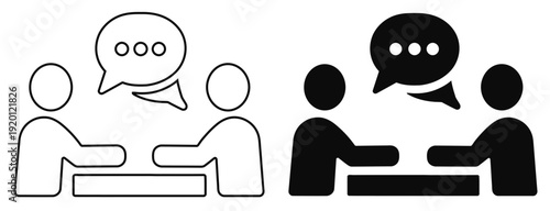 Professional Business Meeting and Interview Conversation Vector Icon