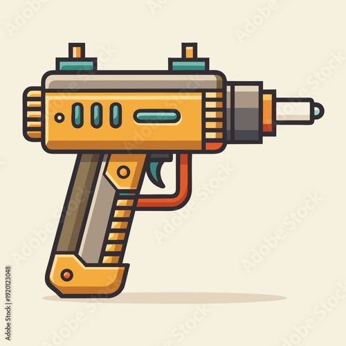 Futuristic Sci-Fi Ray Gun Illustration