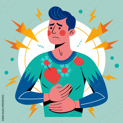 Man Experiencing Chest Pain and Discomfort