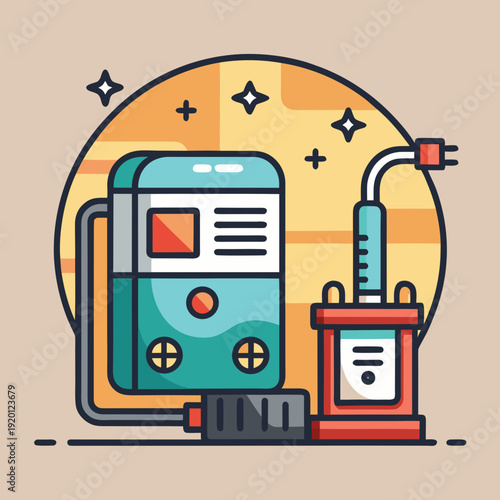 Modern Welding Machine Equipment Illustration