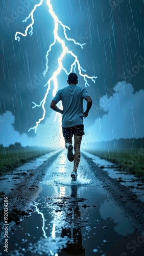Flash Rain Night Running Character