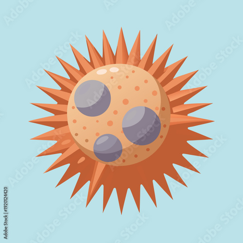 Stylized Sea Urchin Vector Illustration