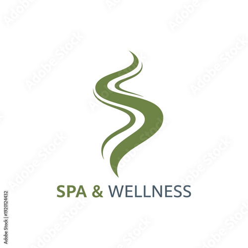 Spa and wellness concept illustration featuring serene wavy lines and calming design elements