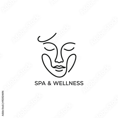Serene Face Illustration for Spa and Wellness Center Promotional Material