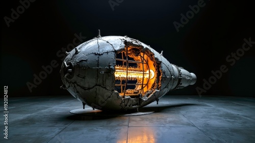 Orange crystal rock damage device