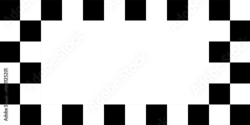 Black and white checkered rectangular frame.