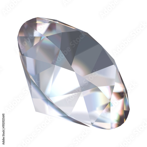 Vector illustration of a faceted brilliant diamond isolated on a white background. Clean geometric gemstone suitable for jewelry design, luxury branding, wedding, and engagement concepts.
