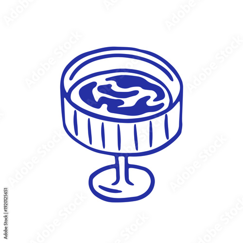 Cocktail drink in outline retro doodle style. Dolce vita alcohol beverage in ...