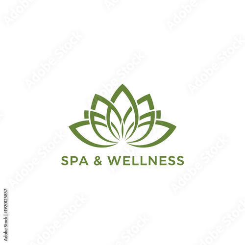 Serene Spa and Wellness Logo Emblem on White Background