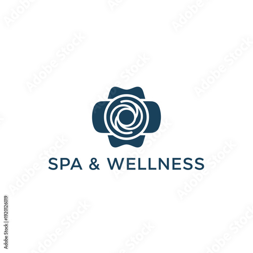 Serene spa and wellness center logo design illustration