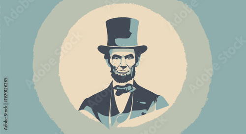 Illustration of Abraham Lincoln in Top Hat.