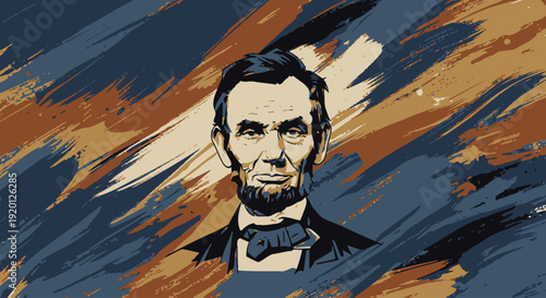 Abraham Lincoln Portrait in Brush Strokes.