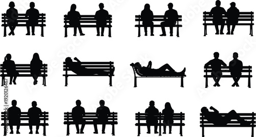 Farmer Silhouettes Set Featuring People Gardening, Raising Poultry, Planting Trees, Artist Women Painting, Human Life Stages, and People Using Smartphones