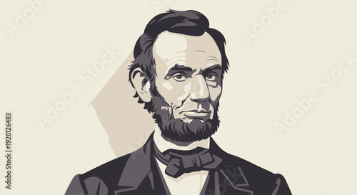 Abraham Lincoln Portrait Illustration.