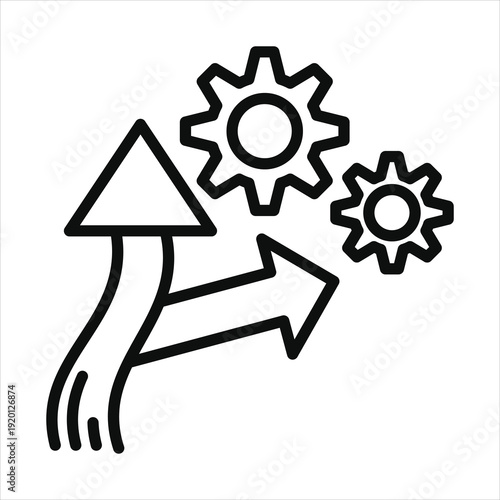 strategic shift icon in outline style vector illustration