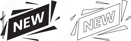 New Label Banner Badge Promo Sticker Vector Design