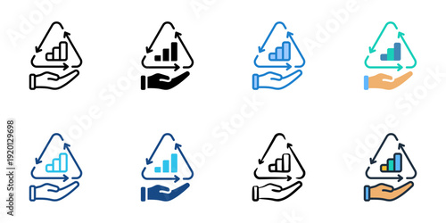 Lean Management icons set multiple style collection. Editable stroke 

