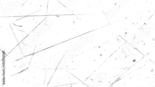 White background with scattered grey scratches and dots texture