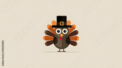 Animated turkey wearing a hat
