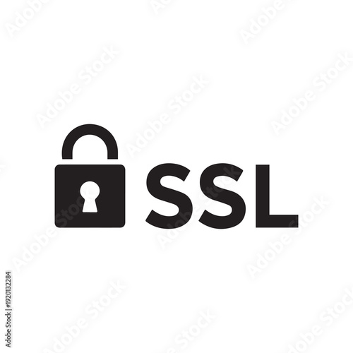 Secure connection symbol with ssl text