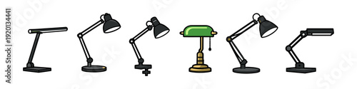Collection of diverse desk lamps, showcasing various styles and functionalities for modern workspaces