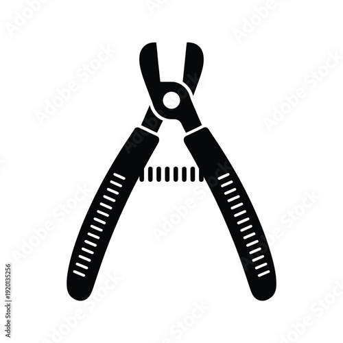 Simple black silhouette illustration of a pair of pliers tool