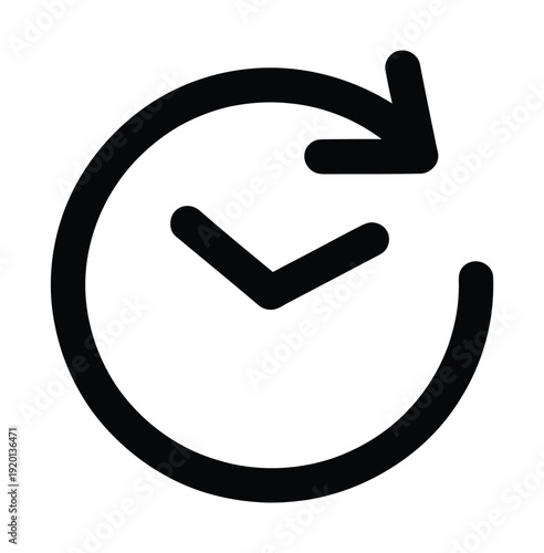 Vector icon shows a clock with an arrow indicating refresh or update.