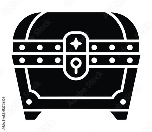 Vector image of a secure treasure chest