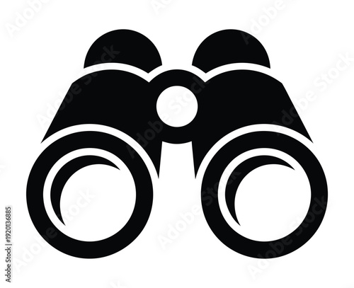 Silhouette of binoculars in a vector graphic style