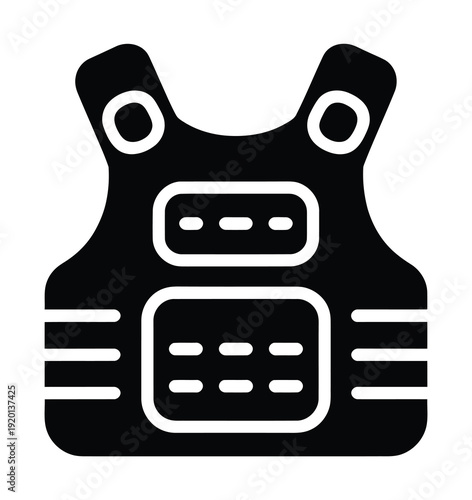 Vector image of a tactical bulletproof vest