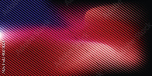 Futuristic vibrant vertical ribbed lines that distorts vivid red blue diagonal gradient. Vivid and colorful visual perfect for modern design, technology backgrounds, or creative advertising projects