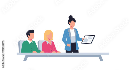 Business meeting with presentation and attendees.