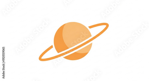 Vibrant orange planet with stunning ring system in space