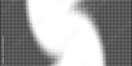 Dotted gradient halftone background. Horizontal seamless dotted pattern in pop art style. Abstract modern stylish texture. Fade gradient black and white half tone background. Eps10
