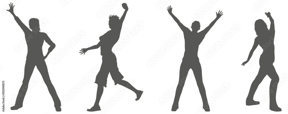 Fototapeta premium Dance performance silhouette collection set. Dancer silhouette collection.