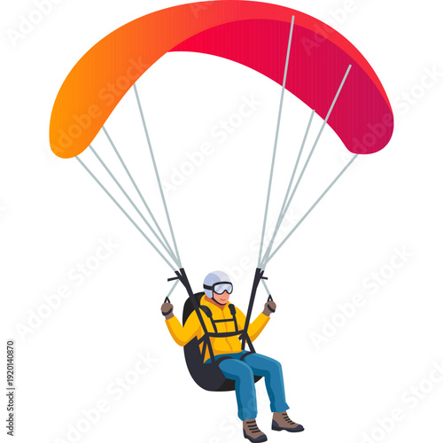 Person Paragliding Illustration