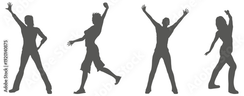 Dance performance silhouette collection set. Dancer silhouette collection.