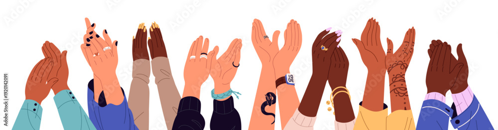 Εκτύπωση καμβά Applauding hands, applause banner