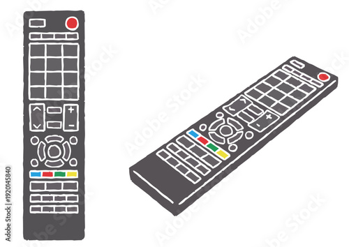 テレビリモコン2種　版画