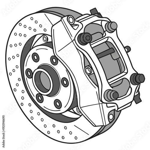 Automotive Brake System Component - Illustration