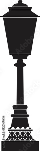 Black silhouette of a decorative finial on transparent background
