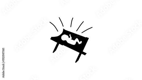 Baby Jesus , black isolated silhouette