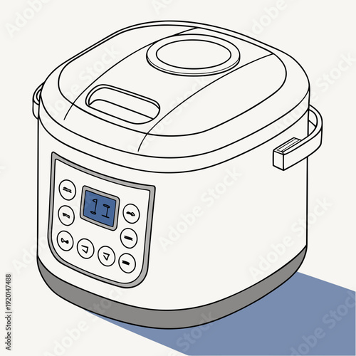 Modern Digital Electric Multi-Cooker with Display and Control Buttons, a Versatile Kitchen Appliance for Smart Cooking